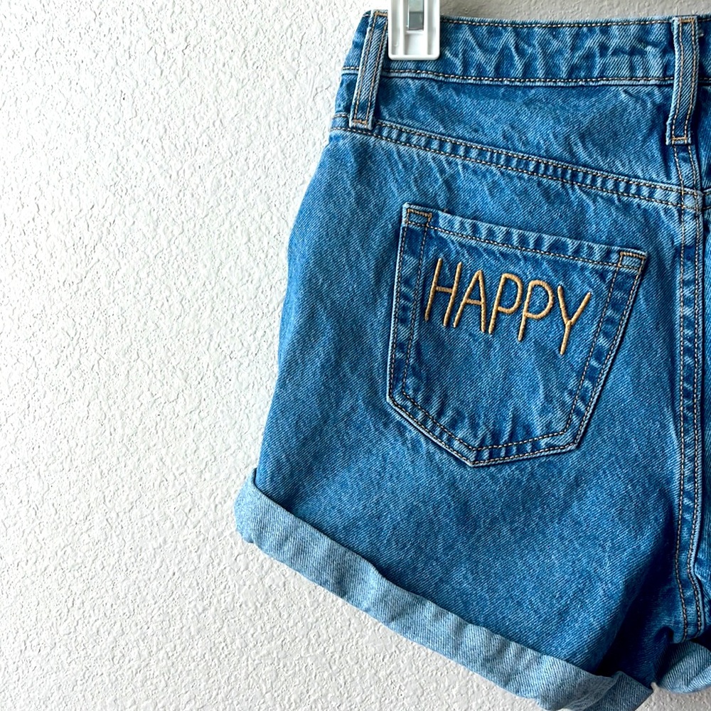 Target/wild fable - High waisted jean shorts with embroidered detail
